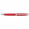 Caran d’Ache Léman Ballpoint Pen – Scarlet Red, Platinum/Rhodium Plated