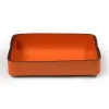Pen Tray Stitch, leather, wide, orange