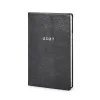 Weekly Planner 8-Days-a-Week 2027-Week on 2 Pages - Leather - Verona Black - 8.5 x 14 cm