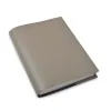 Book cover for DIN A5 books, smooth leather, taupe - 5