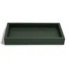 Leather tray, deer leather, 24 x 12 cm, dark green - 3