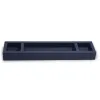 Pen Tray with 3 Compartments,  leather, dark blue - 4