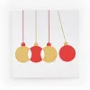“Bauble Pendulum” Christmas Card – Red & Gold on Silver