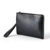 Adri Zip Pouch – Black Alligator Leather
