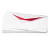 25 long DIN envelopes, Smooth White, red silk lining - 4