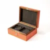 Jewellery Box, walnut/leather, orange