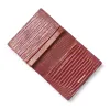 Folded Leather Card Holder – 3 Card Slots, Garnet Red - 2