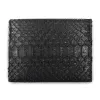 Wallet with Coin Pocket, python leather, wide, black