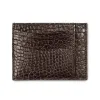 Card Wallet flat, 8 cc, alligator leather, dark brown
