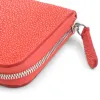 Wallet with Zip, stingray leather, large, coral - 4