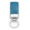 Key Ring, stingray leather, turquoise