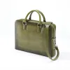 Briefcase Porto Cervo, leather, olive green - 3