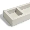 Pen Tray with 3 Compartments,  leather, light grey - 3