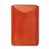 Business Card Holder, leather, 6.5x10 cm, orange