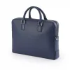 Adri leather briefcase – slim, dark blue