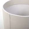 Round wastepaper bin, leather, H 30 cm, D 24 cm, light grey - 3