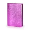 Book cover for DIN A5 books, leather, Wild Pink