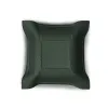Valet tray square, deer leather, 15 x 15 cm, dark green