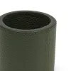 Round pen holder, deer leather, H 10.0 cm, D 7.5 cm, dark green - 2