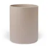 Round wastepaper bin, leather, H 30 cm, D 24 cm, taupe