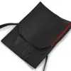 Watch Pouch with Tie Closure,  2 Watches, calf leather, black - 2