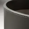 Round wastepaper bin, leather, H 30 cm, D 24 cm, dark grey - 2