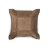 Valet tray square, suede leather, 15 x 15 cm, nut