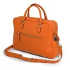 Briefcase Adri, leather, orange