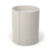 Round wastepaper bin, leather, H 30 cm, D 24 cm, light grey - 2