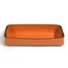 Pen Tray Stitch, leather, narrow, orange