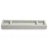 Pen Tray with 3 Compartments,  leather, light grey - 4