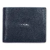 Wallet with Coin Pocket, stingray leather, dark blue