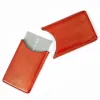 Business Card Holder, leather, 6.5x10 cm, orange - 2