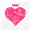 Greeting card queen of hearts  neon pink