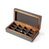 Cufflinks Box, walnut/leather, dark green