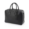 Adri leather briefcase – wide, black