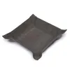 Valet tray square, suede leather, 20 x 20 cm, lava - 3
