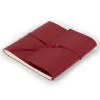 Guest Book with Cover, 96 pages, leather, 21x21 cm, red - 2