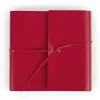 Guest Book with Cover, 96 pages, leather, 21x21 cm, red
