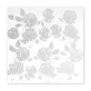 Greeting card rosebuds silver