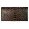 Wallet Double with Coin Pocket, python leather, dark brown