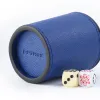 Dice Cup Shaker, leather, navy blue - 3