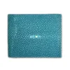Wallet with Coin Pocket, stingray leather, turquoise