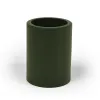 Round pen holder, deer leather, H 10.0 cm, D 7.5 cm, dark green