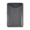 Business Card Holder, leather, 6.5x10 cm, grey
