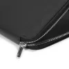 Writing folder with zip A4, leather, black - 2