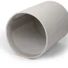 Round wastepaper bin, leather, H 30 cm, D 24 cm, light grey - 4