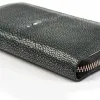 Wallet with Zip, stingray leather, large, black - 3