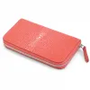 Wallet with Zip, stingray leather, large, coral - 2