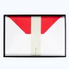 25 Diplomat envelopes, Smooth White, red silk lining